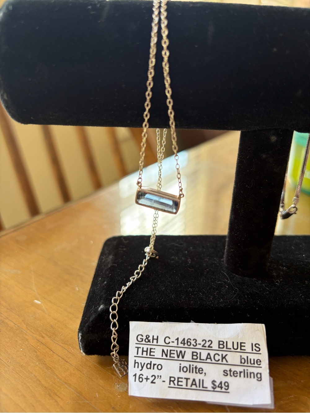 Grace & Heart .925 sterling “blue is the new black” necklace